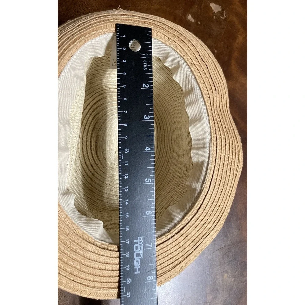 Boys Paper/ Polyester Fedora Hat With Blue & White Band